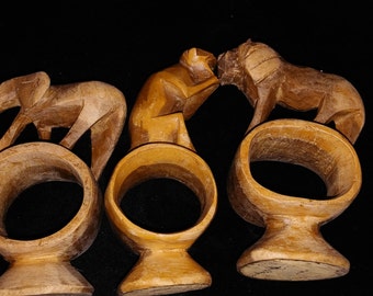 Vintage Wood Animal Napkin Holders