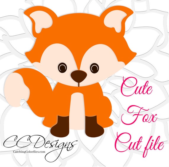 Cute Baby Fox SVG & DXF Cutting Files PNG Baby Fox Clip Art