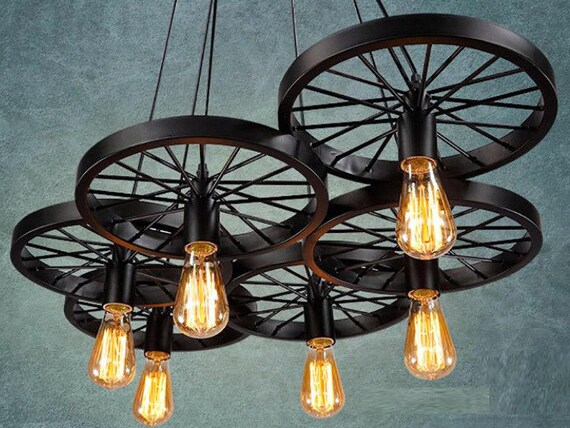 6 Wheels Pendant Light Industrial For Bar 6 Wheels Pendant Light Industrial For Bar