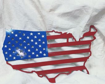Painted USA Border Flag