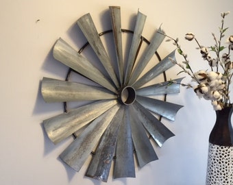 32" Diameter Metal windmill wall decor