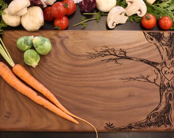 Personalized Cutting Board Newlyweds Christmas Gift Bridal Shower Gift Wedding Gift Engraved Love Tree (Item Number MHD20019)