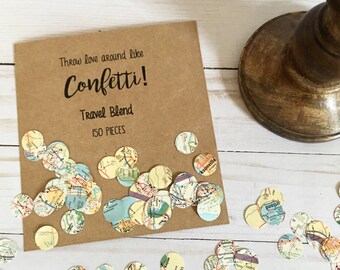 Travel Confetti | Map Confetti | Party Confetti | Paper Confetti | Travel Theme Confetti | Destination Wedding Confetti | Map Decorations