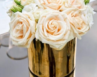 gold centerpiece cylinder vase