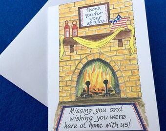Thank you for your Service card/ Missing You Card/ Greeting Card