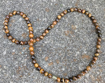 Tiger Eye 8MM Beaded Necklace