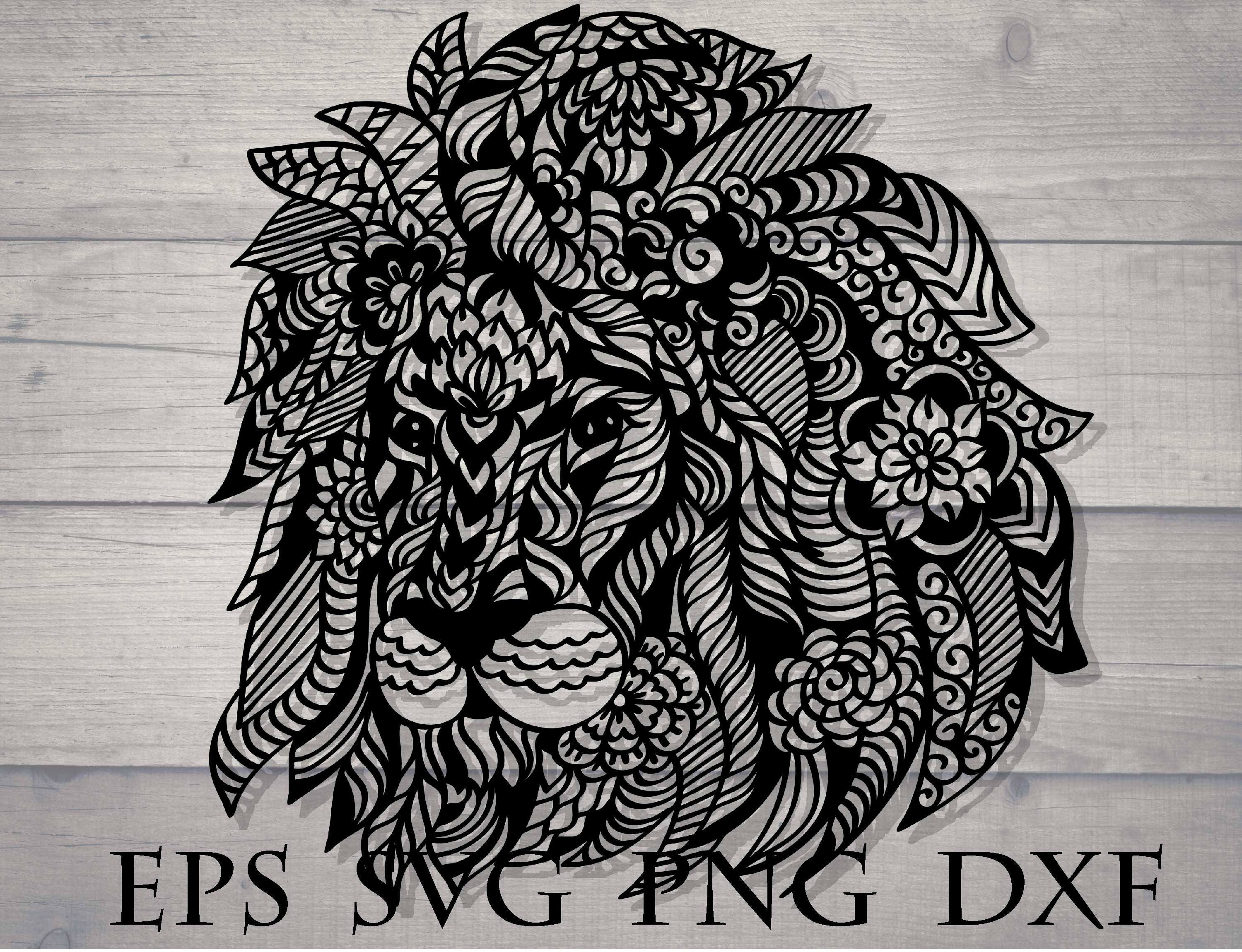 Download Zentangle lion svg / Lion mandala svg / mandala lion svg