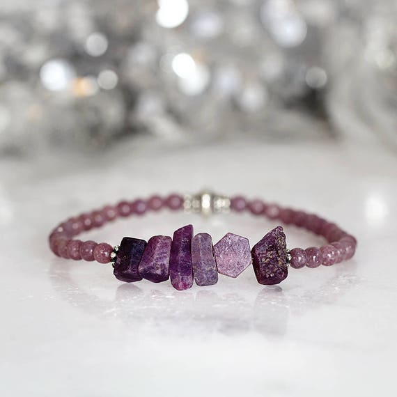 Raw Sapphire Bracelet - Raw Gemstone Jewellery
