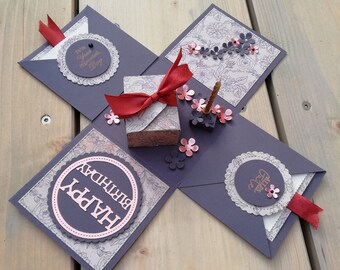 Geburtstags-Box - Geschenkbox - Geldgeschenk - Explosionsbox