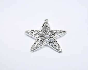 Starfish BR317 - 1 large charm in silver