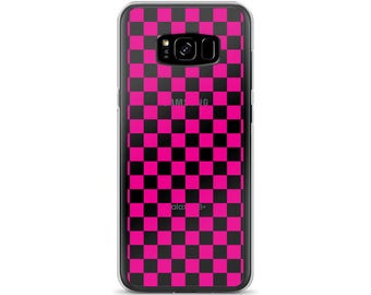 Pink Checkerboard Pattern Samsung Case