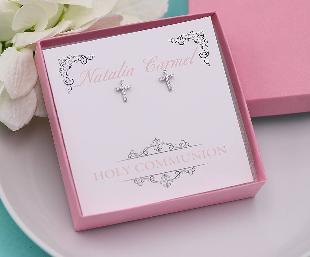 First Communion Earrings Cross Earrings first communion