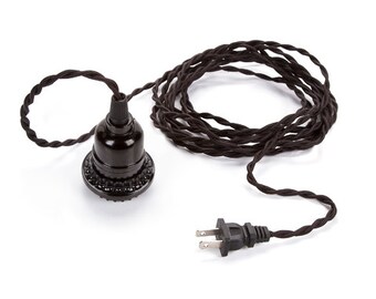 Vintage Lighting Single Black Socket Cord 15.5 feet On /Off Switch x 1 piece CLV121