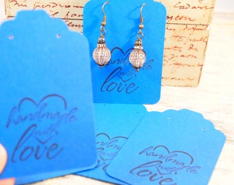 Royal Blue Earring Cards Card Stock Paper Earring Cards 20 Earring Cards 3 1/4 x 2 1/8" Supplies Seller Supplies CKDesignsUS