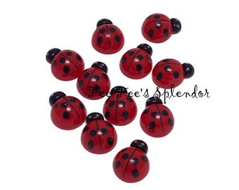 Set of 10 - Lady bug cabochon resin - Ladybug flatback resin * embellishment - Ladybug charm
