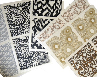 12 piece Clay decals by Sculpey, allows you to easily design trendy pieces of polymer clay jewelry, bowl and more