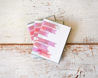 Abstract Banner Letterpress Notecard
