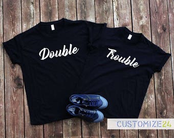 Double trouble t-shirt Best friend shirt Gift for best friend Couple t-shirt Graphic tee Instagram T-shirt Swag tee Trendy t-shirt Top tee