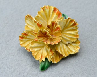 Porcelain Carnation Pin Vintage