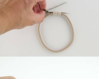 Nylon headbands, Interchangeable Nylon Headband, nude nylon headband, universal nylon headband, Nylon headband with loop for clip