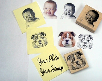 Your photo - Your Stamp- Custom made Rubber Stamp- Faces