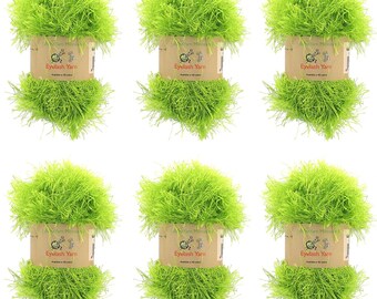Eyelash Yarn - 50g - 6 Skeins - Pear Green