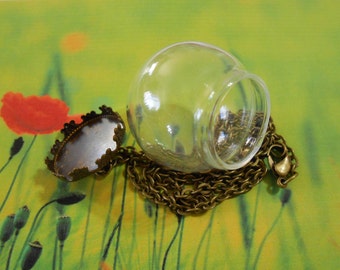 10 Glass globes Bronze 25 mm Glass globe necklace Glass globe pendant Terrarium necklace Terrarium jewelry Wish Bottle DIY jewelry supplies