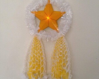 One Handcrafted Large Filipino Paper Christmas Parol 11 inches by 22 inches with LED tea light.