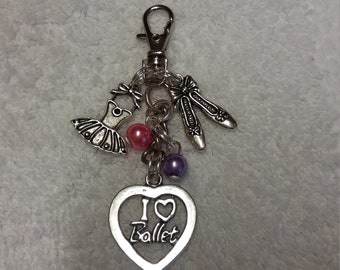 Girls ballet themed keyring