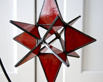 Stained Glass Moravian Star Ornament or Sun Catcher