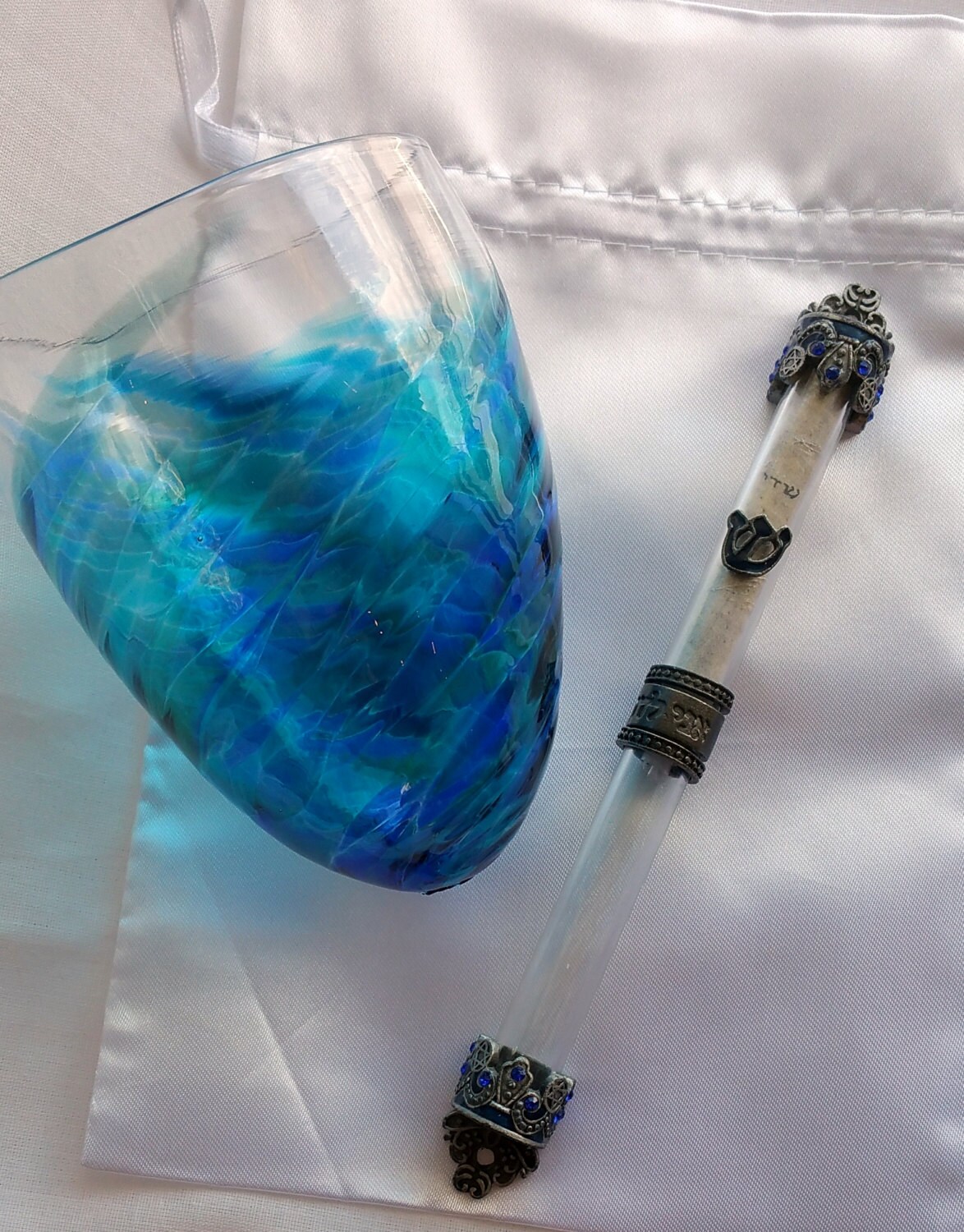 Jewish Wedding Break the Glass Star Mezuzah KitMezuzah color