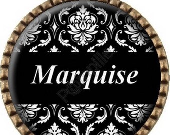 Bronze pendant - Marquise - (542) Cabochon