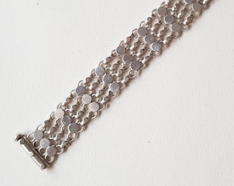 Modernist sterling silver bracelet (F1171)