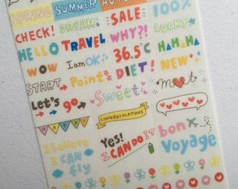 Emoji Stickers, Kawaii Planner Stickers, Korean Stickers, Diary Stickers, Filofax Stickers, Scrapbooking Stickers, Craft Stickers Set