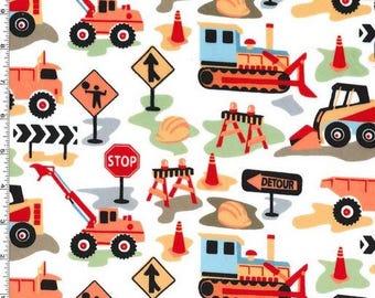 MINKY Fabric - Dig It Construction from Michael Miller Fabrics - 100% Polyester Minky