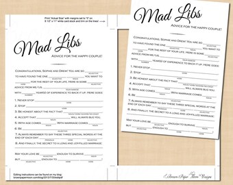 Wedding mad lib | Etsy