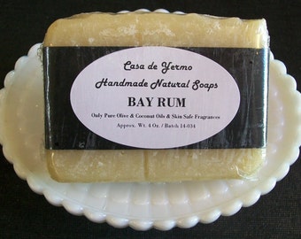 Bay Rum - A light Cologne Scent of Rum. Made with Pure Olive, Palm and Coconut Oils and Safe Fragrance. (Use Coupon Code CDY18)