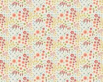 Spring Floral Fabric, Riley Blake Woodland Spring Fabric C4992 Woodland Petal Cream, Flower Fabric, Floral Quilt Fabric, Cotton