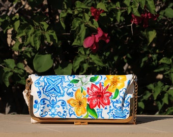Clutch " Majolica Print"