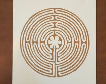 Labyrinth Block Print