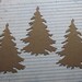 3 Bare chipboard die cuts Evergreen Fir Tree Diecuts 4 3/4 inches tall
