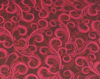 Per Yard, Swirl Deep Burgundy Fabric From Windham