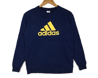 ADIDAS EQUIPMENT Stripes Blueblack Pullover Sweatshirt Medium Size 90s Hip Hop Swag Casual Trefoil Sportswear Gift