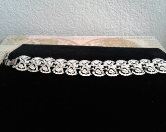 Vintage Coro Leaf Bracelet - Silver Tone
