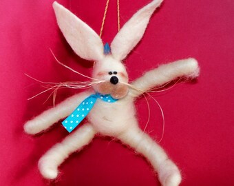 Wool Easter Bunny with Bow