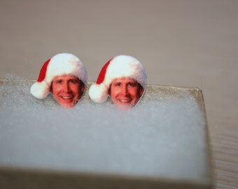 Chevy Chase Christmas Vacation Clark Griswold Post Stud Earrings Jewelry