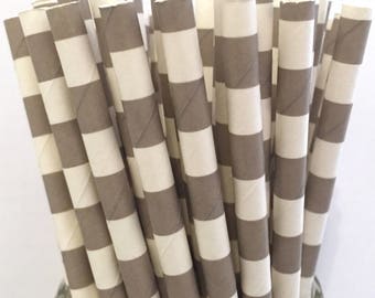 2.85 US Shipping -Gray Paper Straws - Gray Straws - Gray Cake Pop Sticks - Drinking Straws