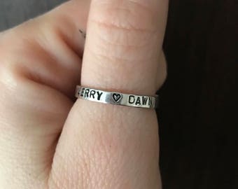 Sterling Silver personalized ring