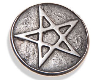 Handmade, recycled Sterling silver Pentagram button
