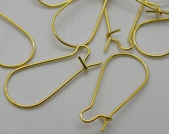 50 LEVERBACK earrings gold plated brass